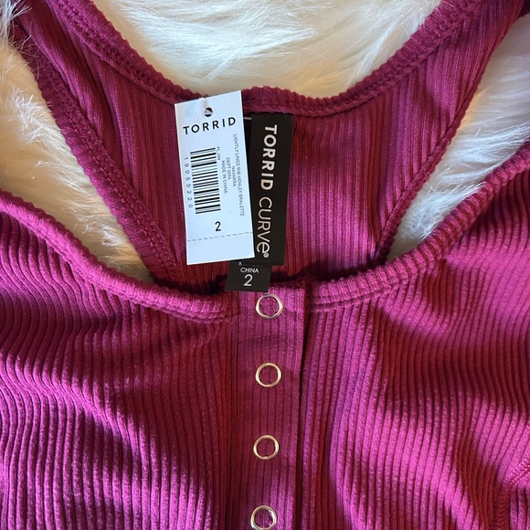 Torrid Lightly Lined Rib Henley Bralette - Picture 5 of 7